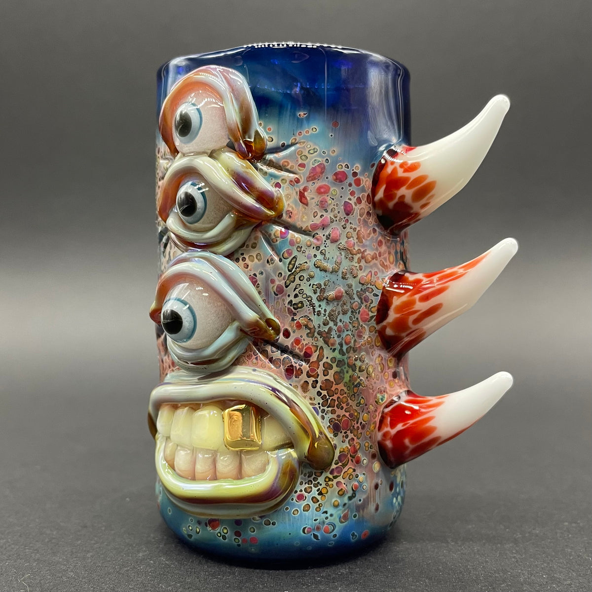 Premium Vertical 3 eye shot glass - collectible glass art
