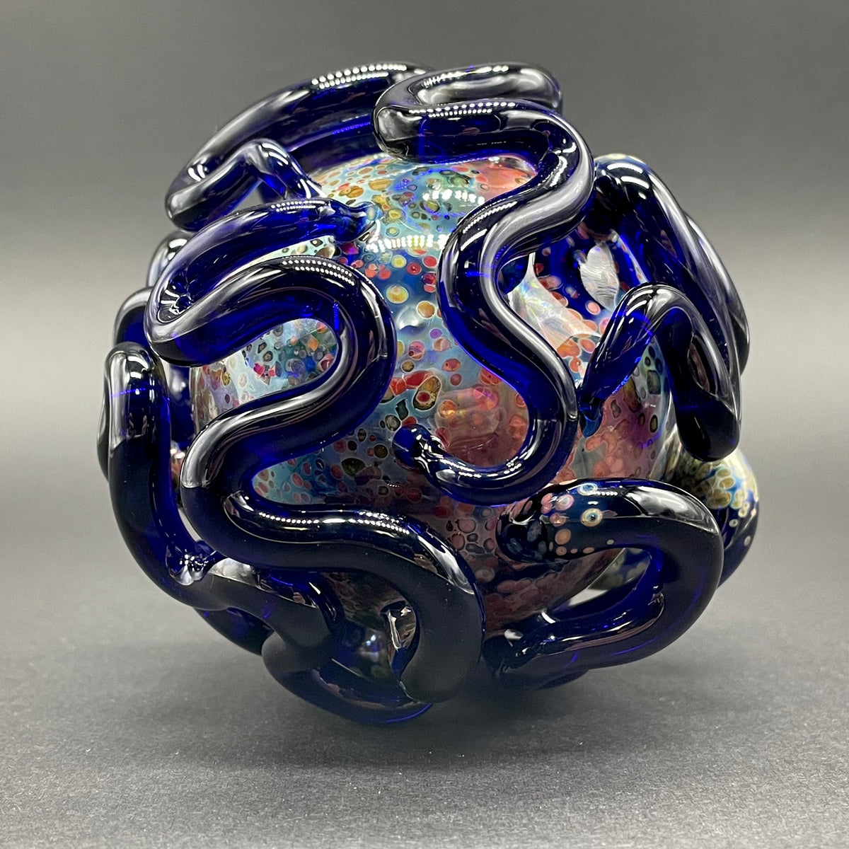 Leviathan Glass Worm Globe ornament - hand-blown art