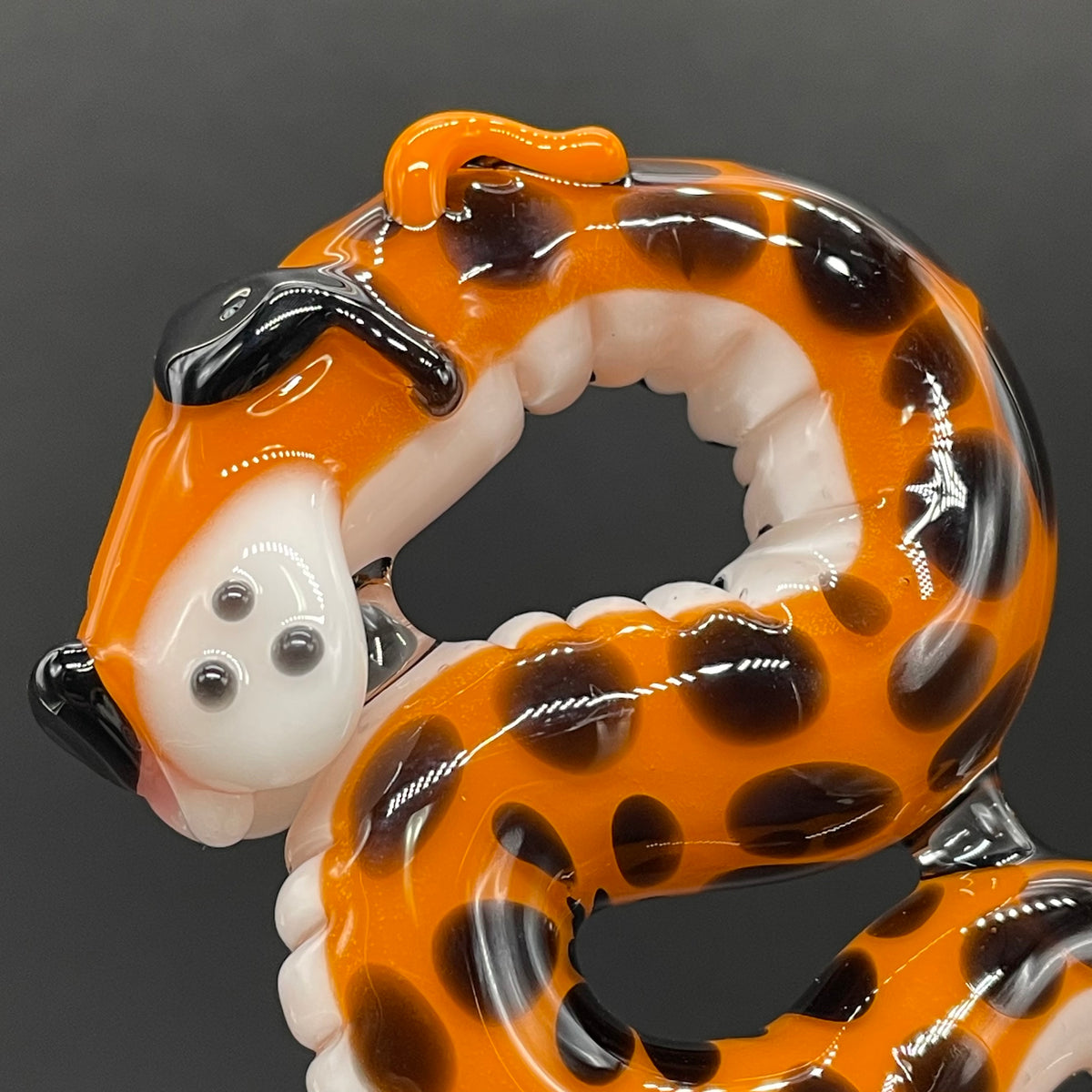 Slithering Chester Cheetah glass pendant glass art - premium handcrafted piece