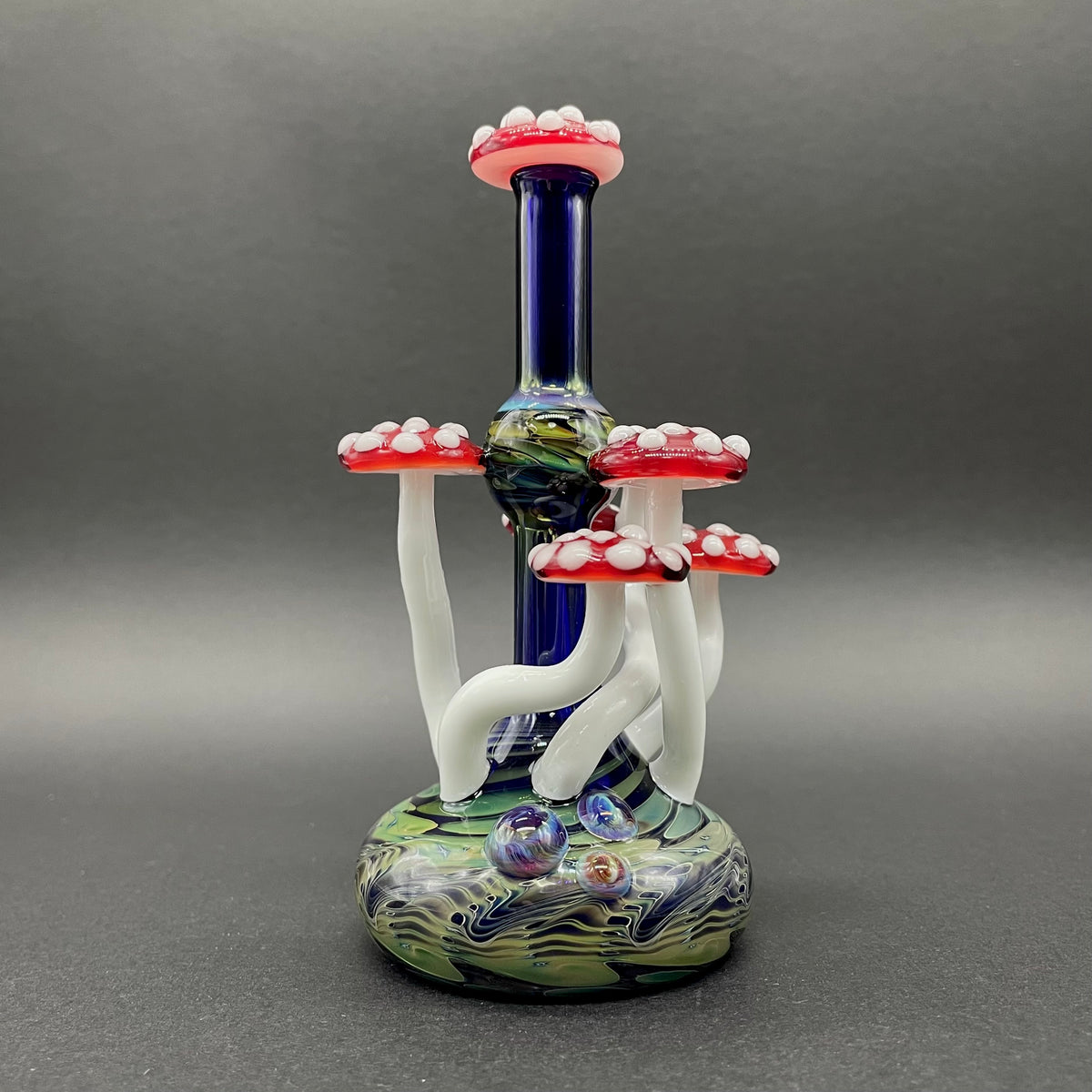 Red cap Mushroom perfume bottle glass art - premium handcrafted piece