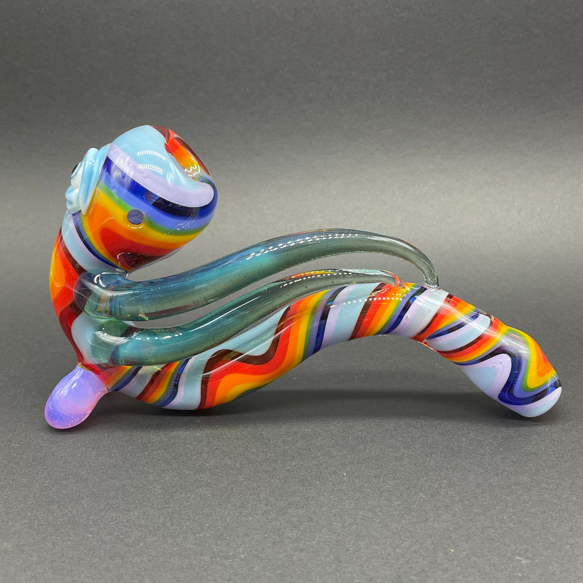 Rainbow Sherlock detail view - premium glass art