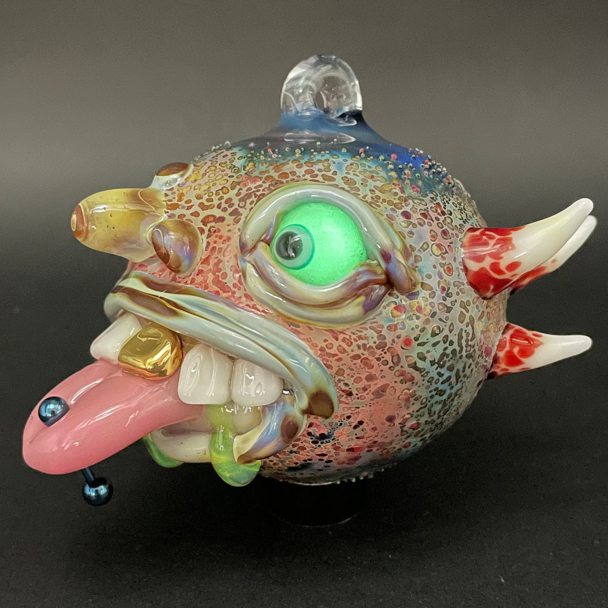 Pierced tongue cyclops ornament glass art - premium handcrafted piece