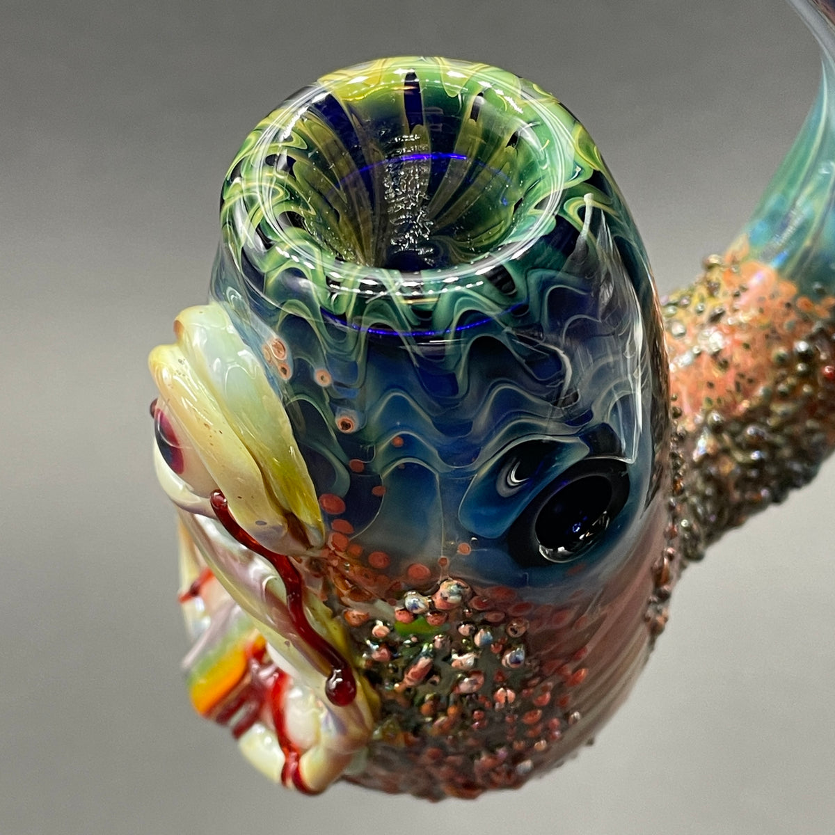 Hand-blown Rainbow tongue Sherlock - Leviathan Glass original