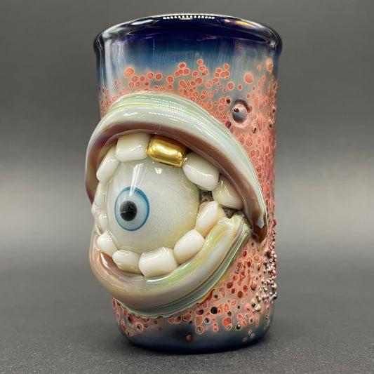 Lemmy kilmister shot glass detail view - premium glass art