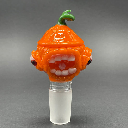 18mm screaming pumpkin slide detail view - premium glass art