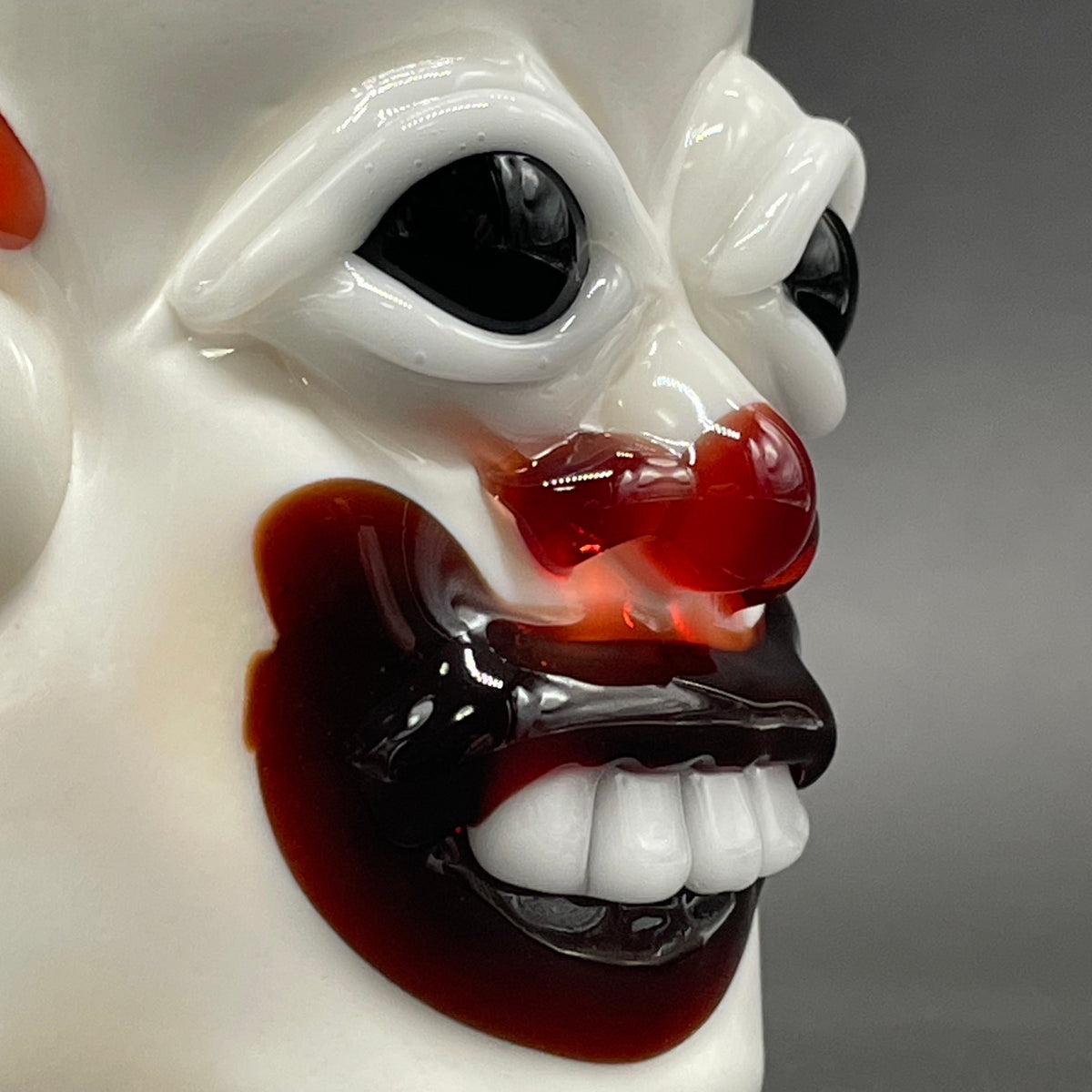 Nightmare fuel Evil clown shot glass glass art - premium handcrafted piece