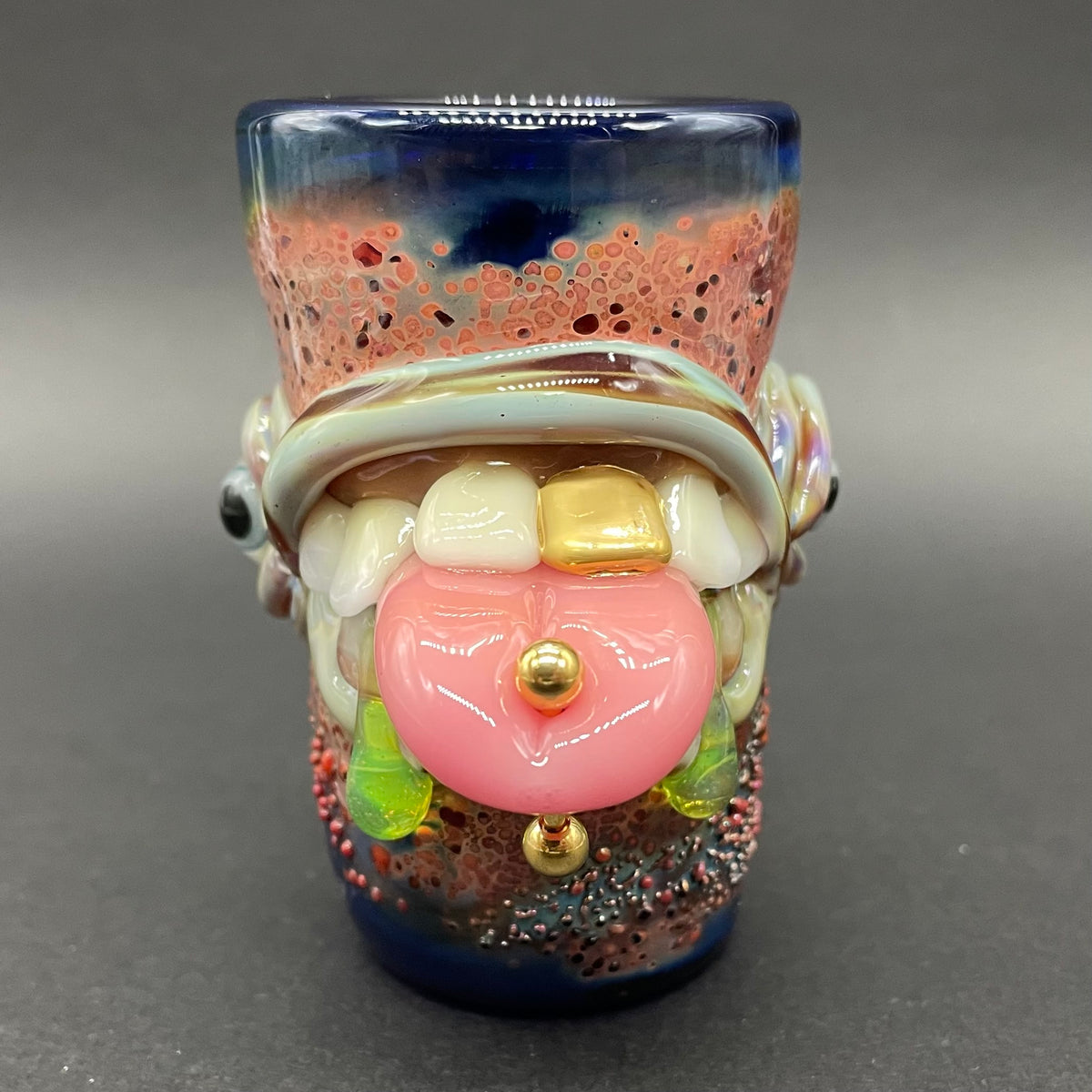 Pierced Tongue Shot Glass craftsmanship - artisan glass work