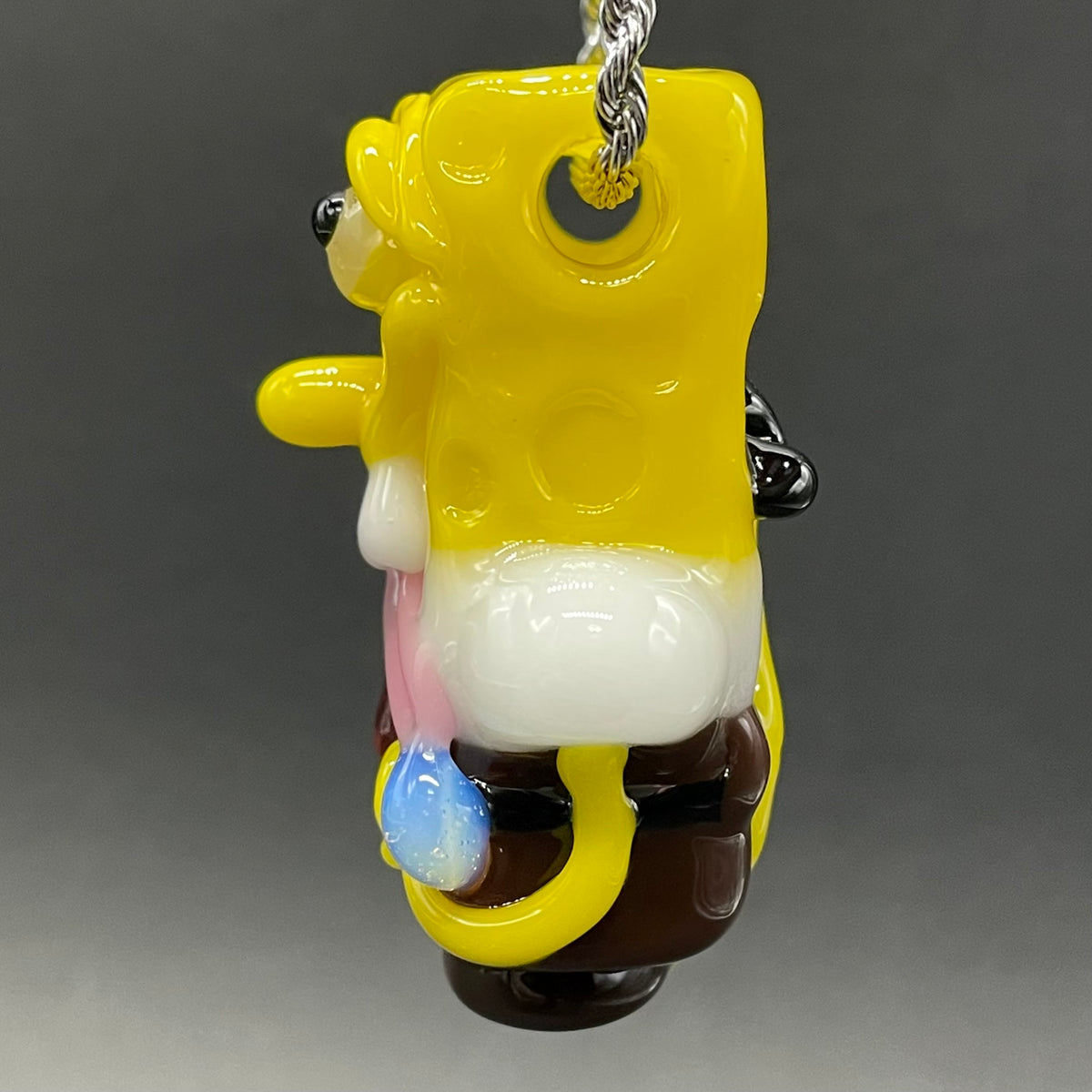 Sponge bob square pants glass pendant glass art - premium handcrafted piece