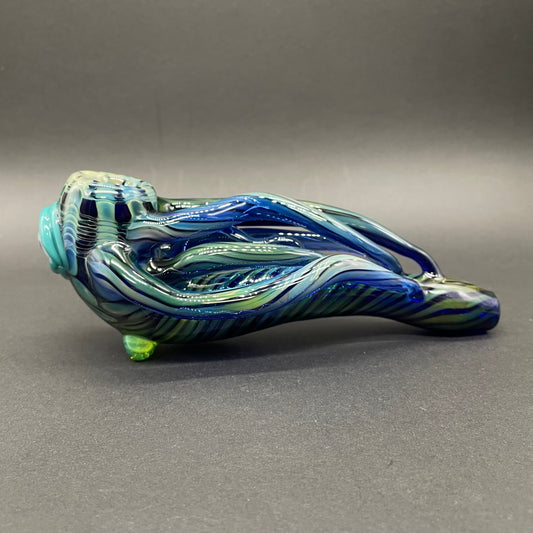Gold Fume Tentacle Sherlock detail view - premium glass art