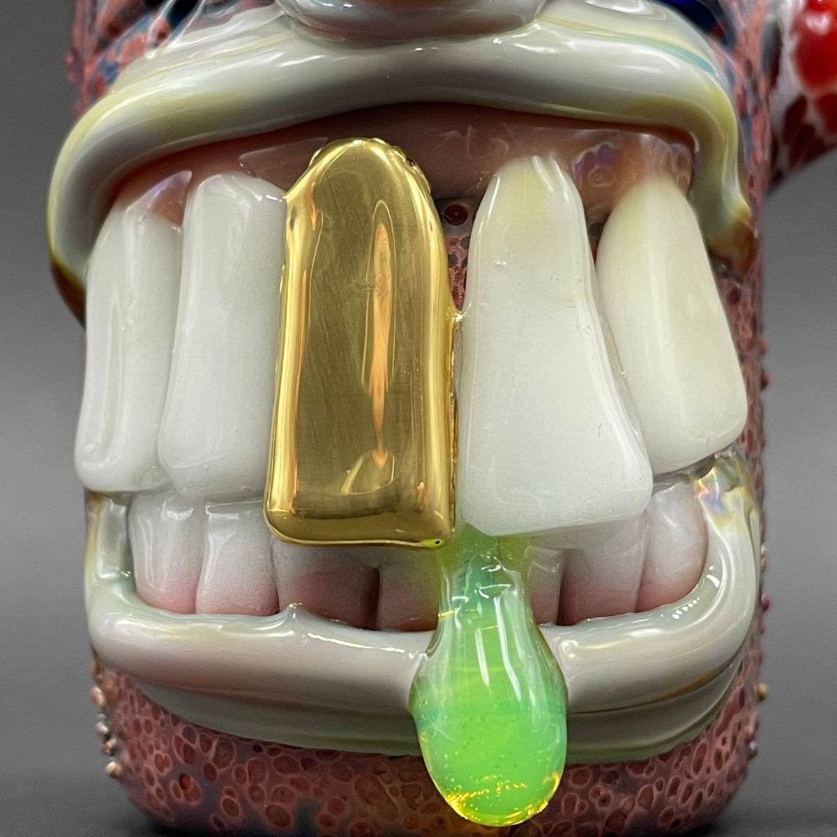 Big tooth Cyclops shot glass hand blown glass art - Leviathan Glass