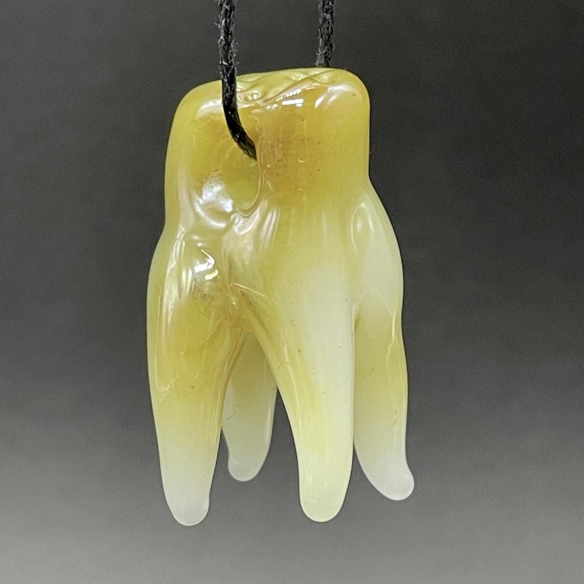 Hand-blown 3 glass tooth beads - Leviathan Glass original