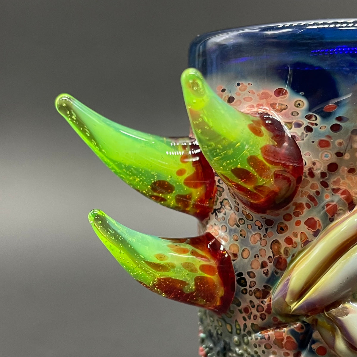 Pierced Tongue Shot Glass by Leviathan Glass - artisan detail