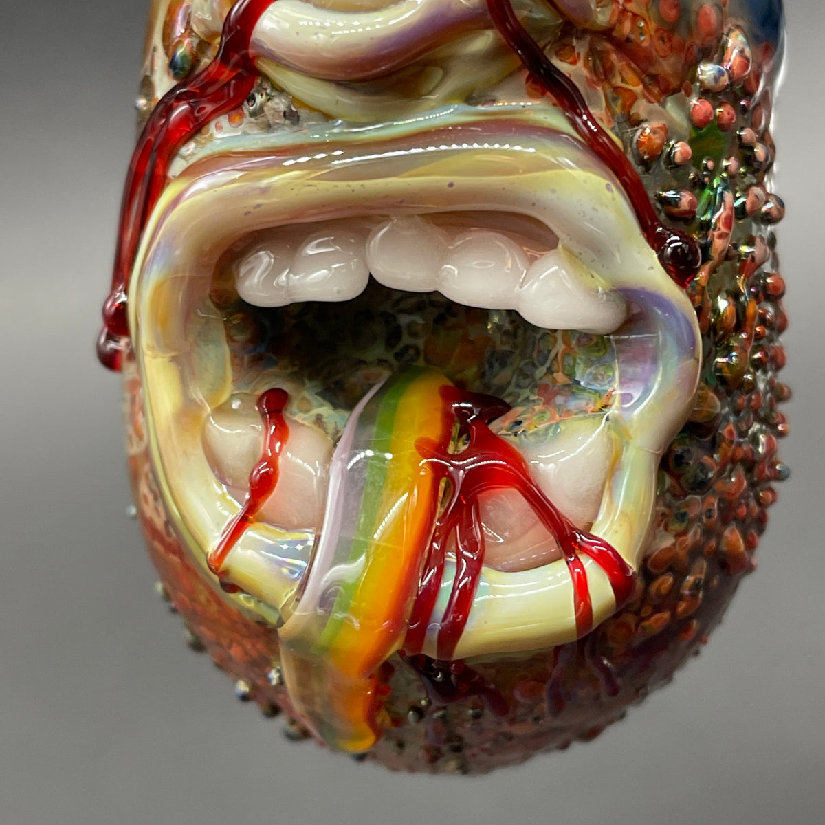 Hand-blown Rainbow tongue Sherlock - Leviathan Glass original