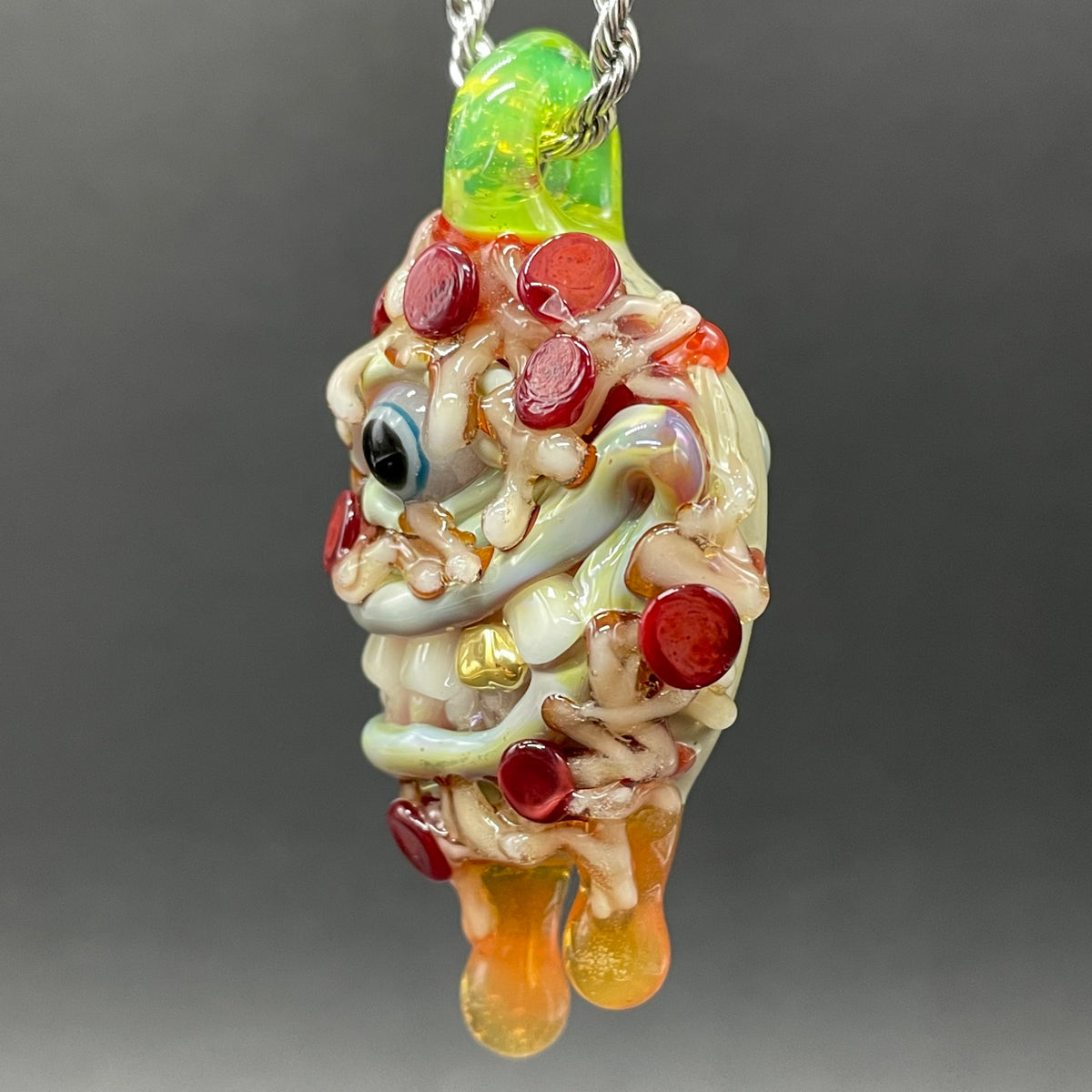 Two halves of one pizza friendship necklace