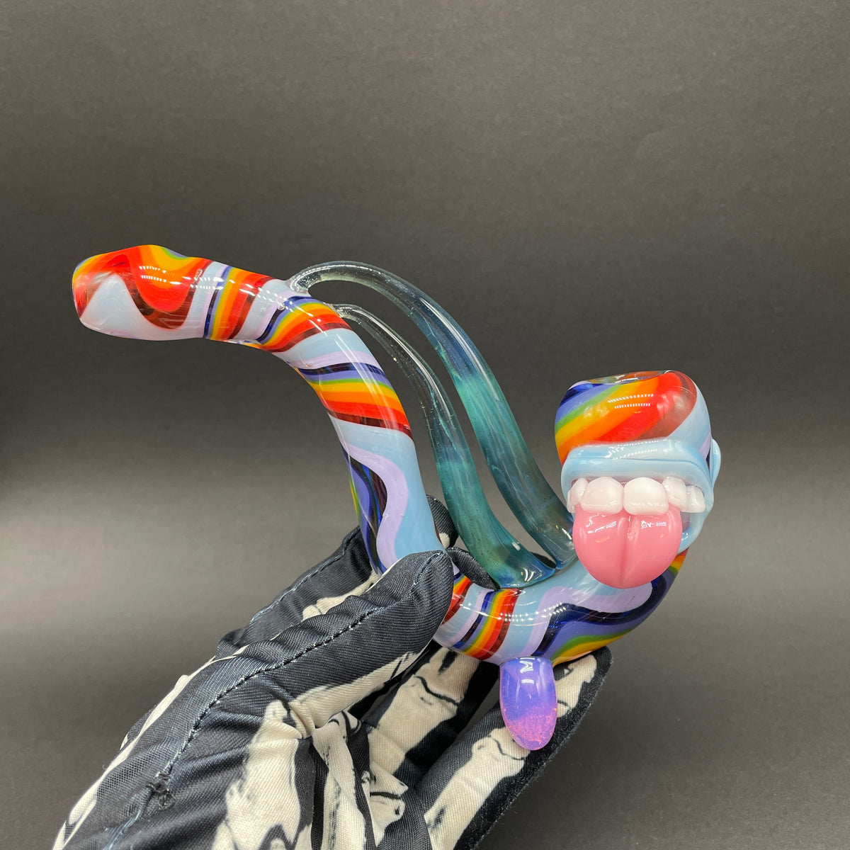 Hand-blown Rainbow Sherlock - Leviathan Glass original