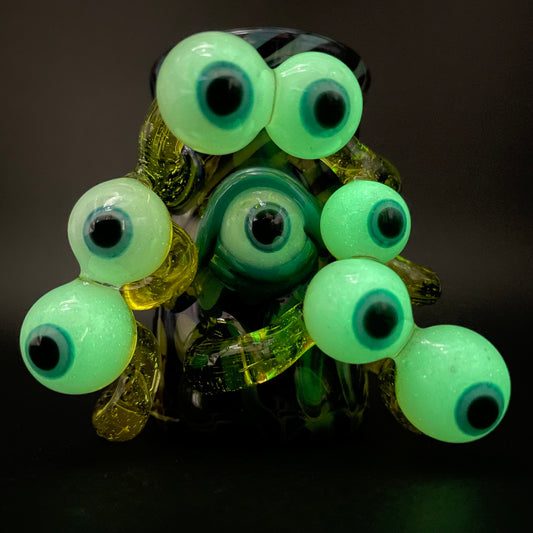 Eye stalk shot glass detail view - premium glass art