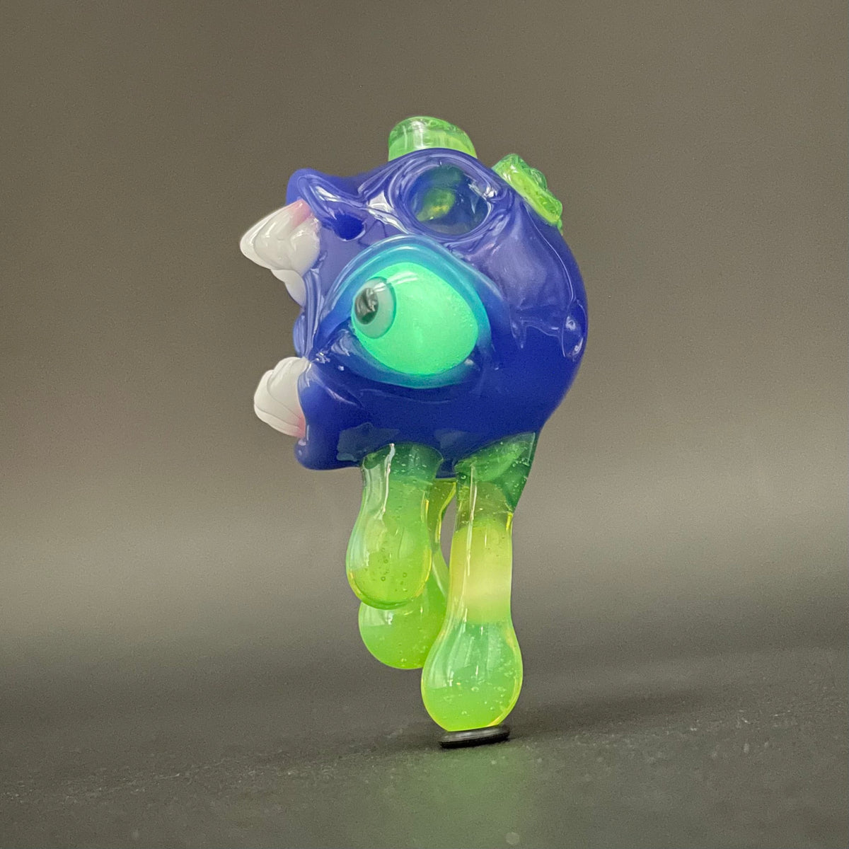 Drippy screamer pendant hand blown glass art - Leviathan Glass