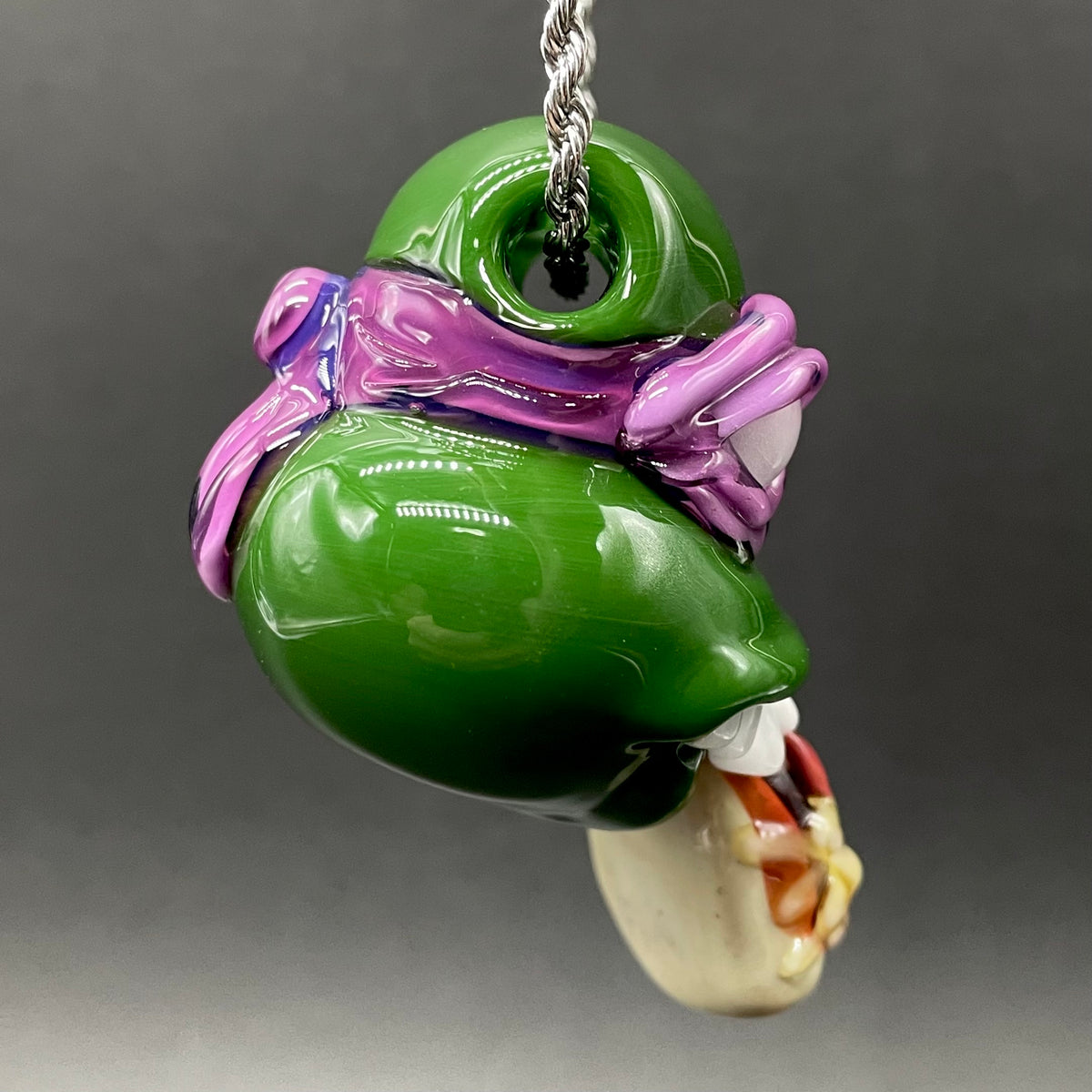 Glass Donatello ninja turtle pendant