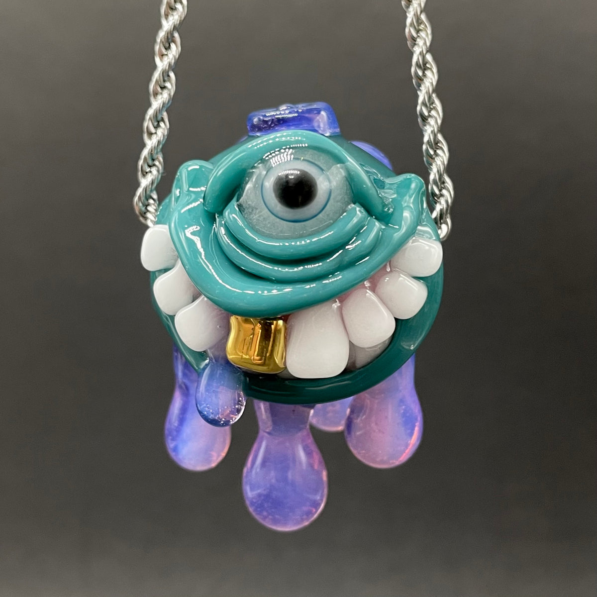Dripping with sarcasm glass pendant