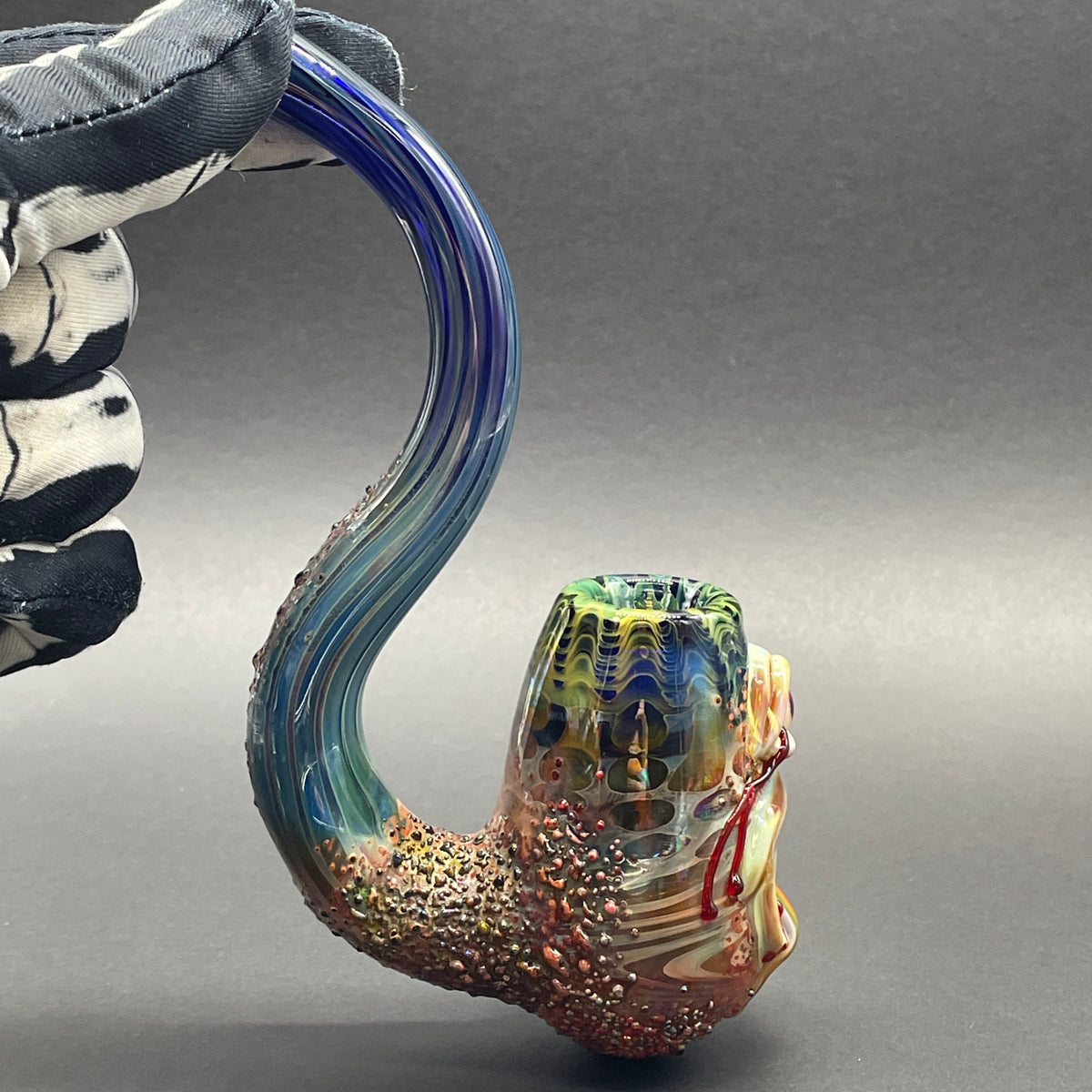 Hand-blown Rainbow tongue Sherlock - Leviathan Glass original