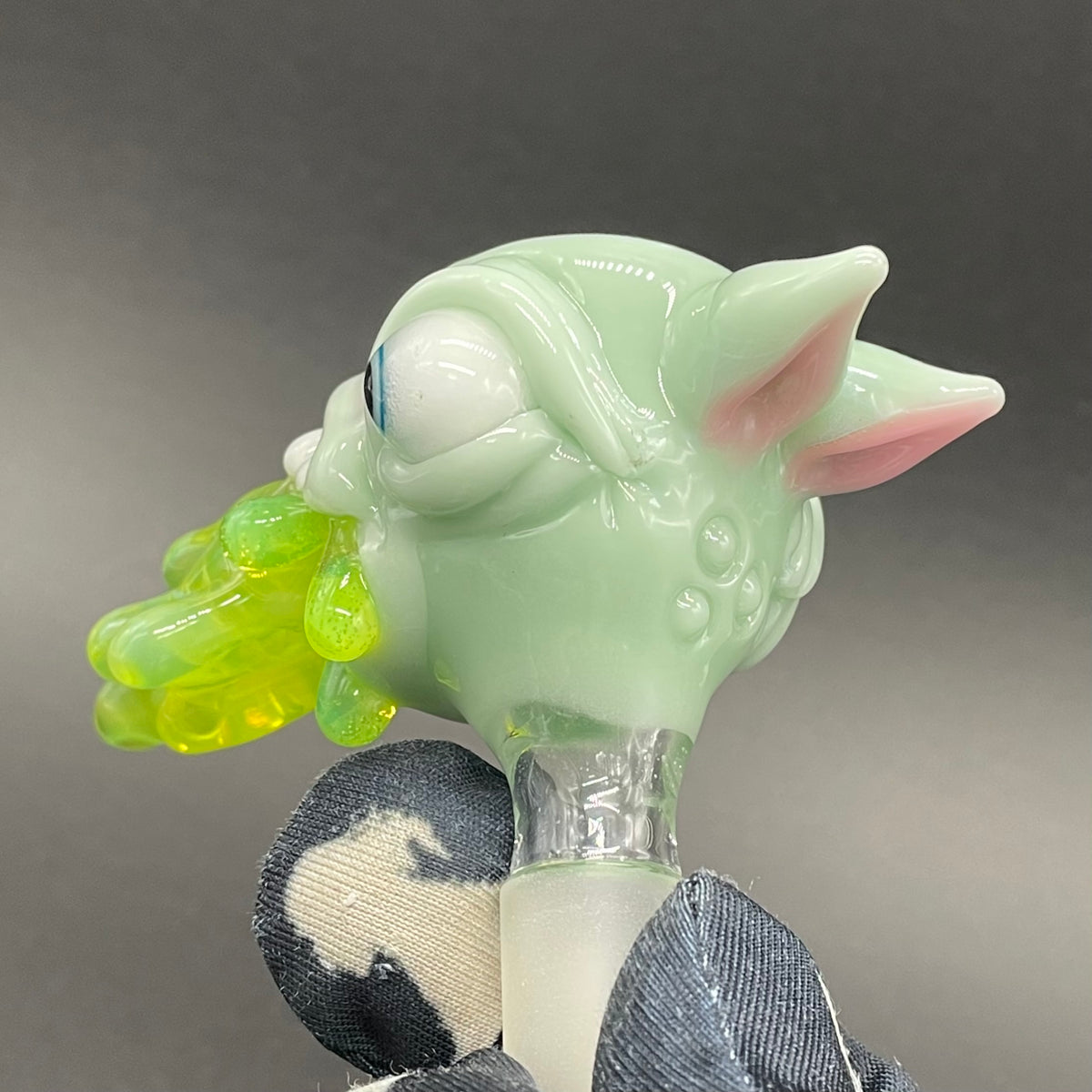 Hand-blown 14mm 4 hole barf slide - Leviathan Glass original