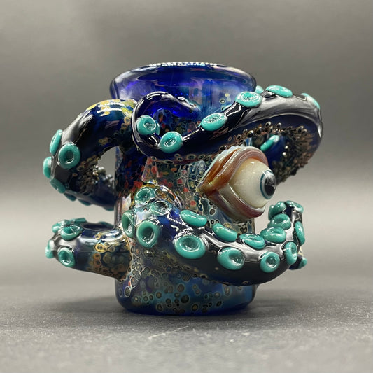Leviathan wrapped tentacle shot glass detail view - premium glass art