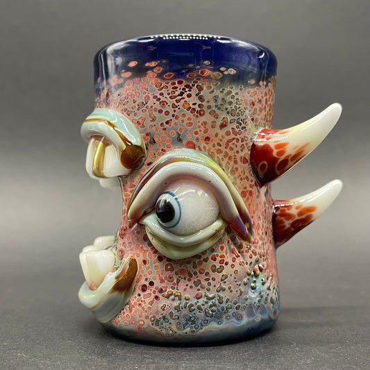Screaming shot glass detail view - premium glass art