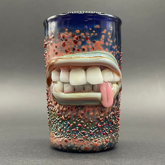 MOUTH shot glass detail view - premium glass art
