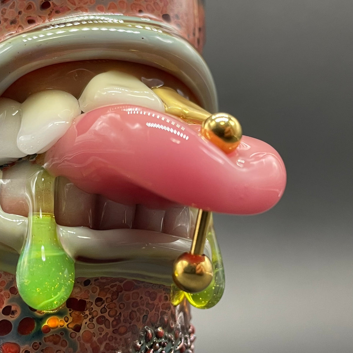 Artisan glass Pierced Tongue Shot Glass - detailed craftsmanship