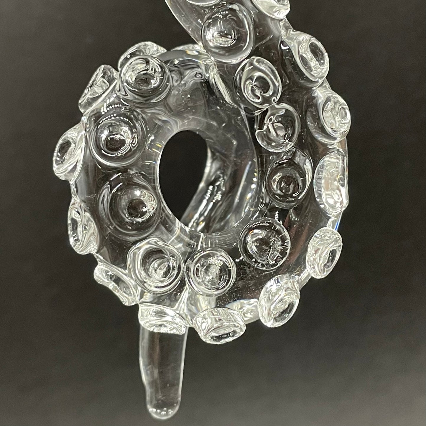 Hand-blown 3 clear tentacle ornaments - Leviathan Glass original