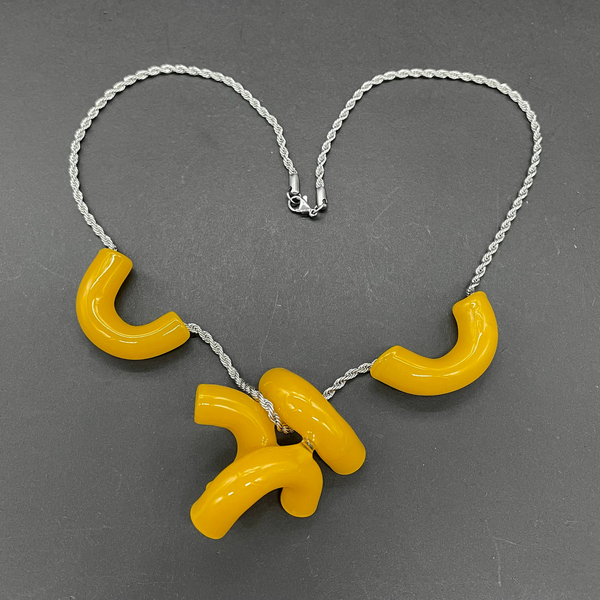 Macaroni and cheese necklace