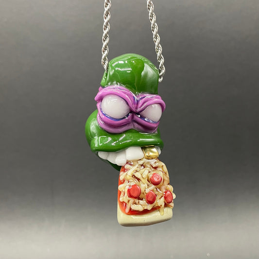 Glass Donatello ninja turtle pendant
