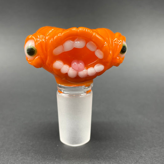 18mm Screaming pumpkin slide detail view - premium glass art