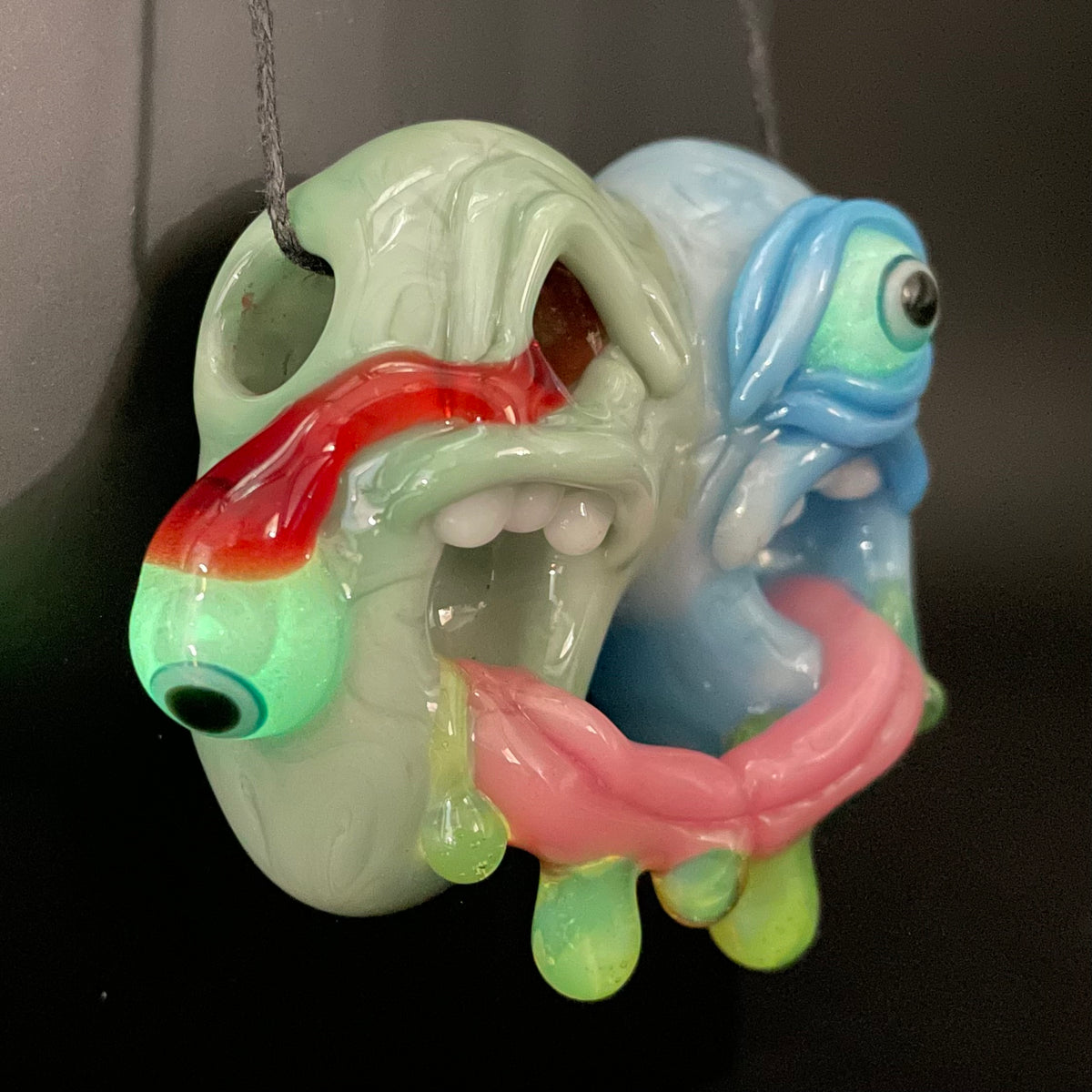 Two headaches are better than one by Leviathan Glass - artisan detail