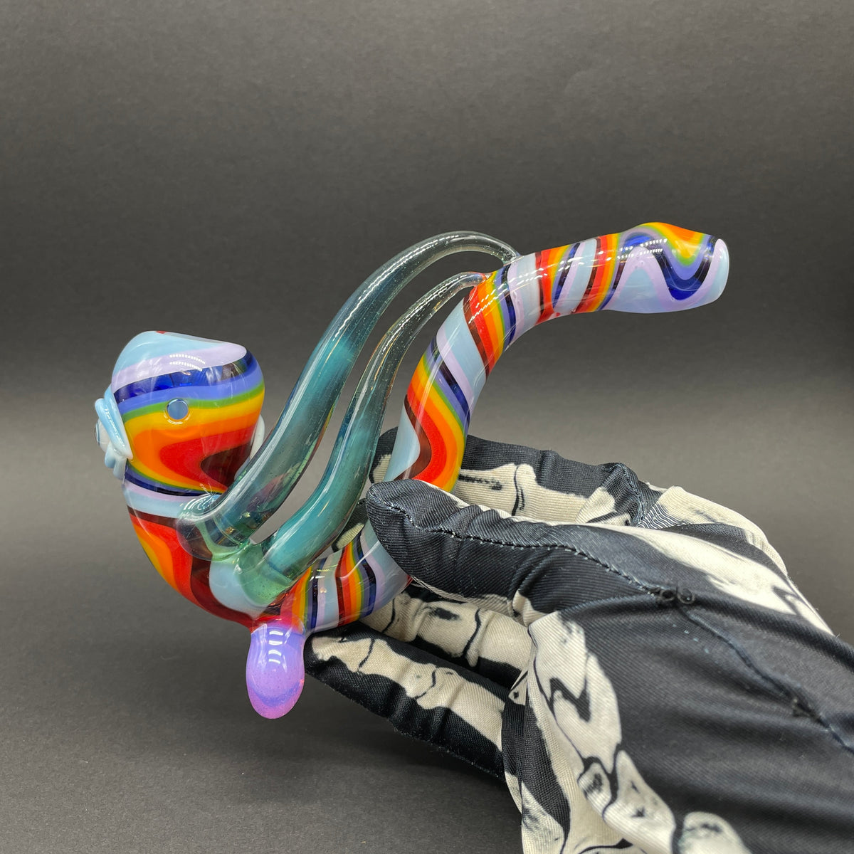 Hand-blown Rainbow Sherlock - Leviathan Glass original
