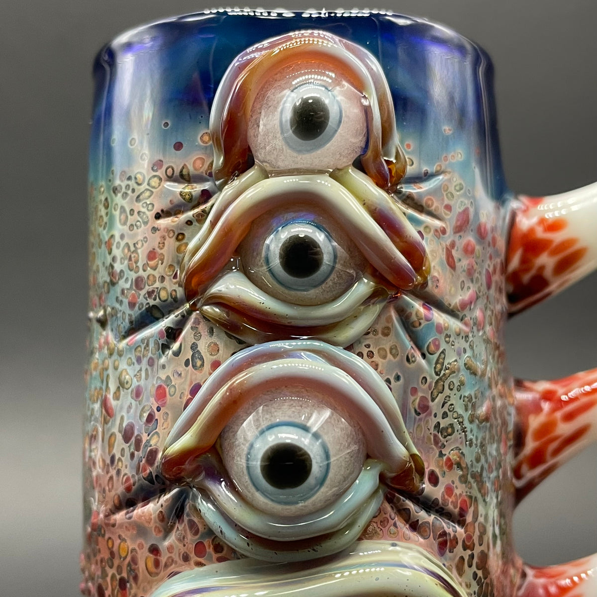 Vertical 3 eye shot glass glass art - premium handcrafted piece