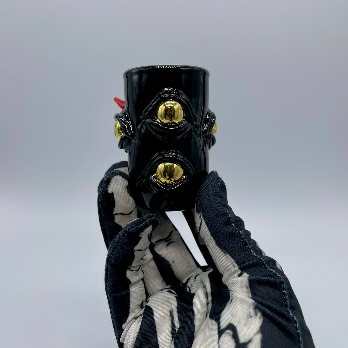 Leviathan Glass Onyx cyclops shot glass - hand-blown art