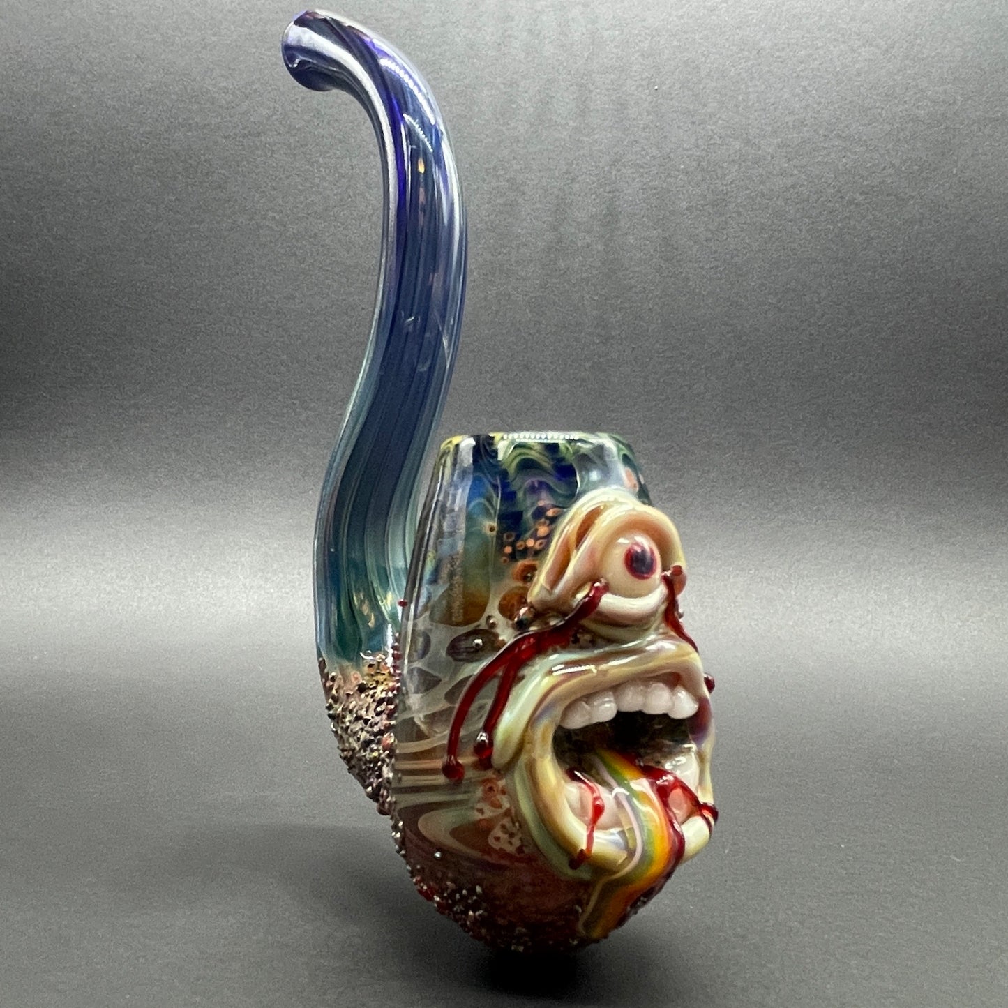 Hand-blown Rainbow tongue Sherlock - Leviathan Glass original