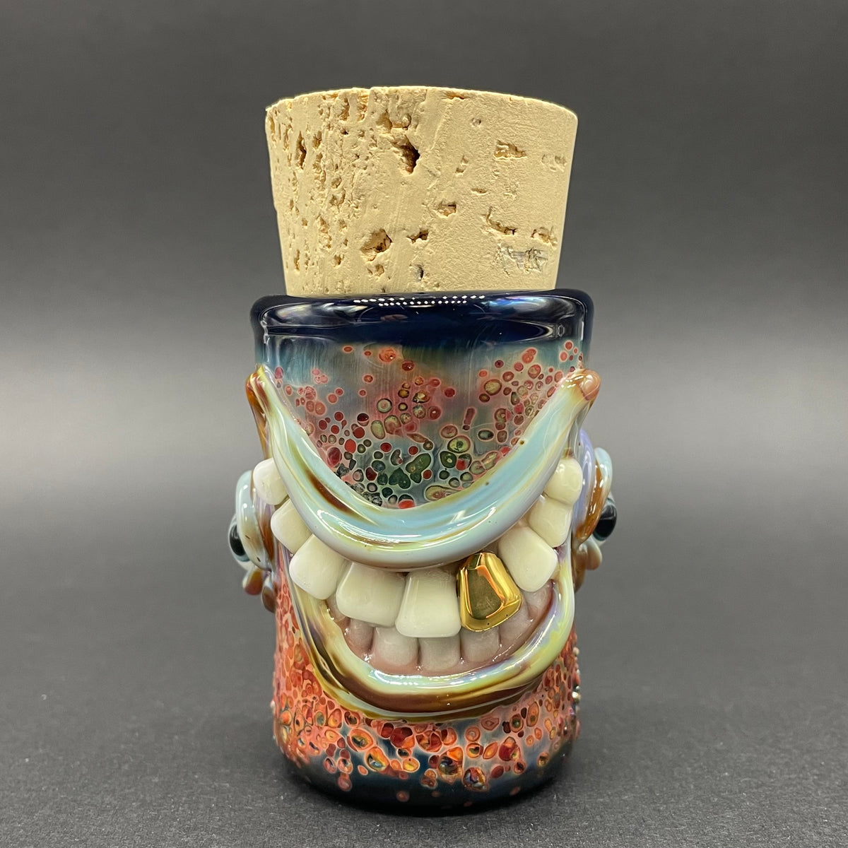 Side eye Cyclops Cork Jar detail view - premium glass art