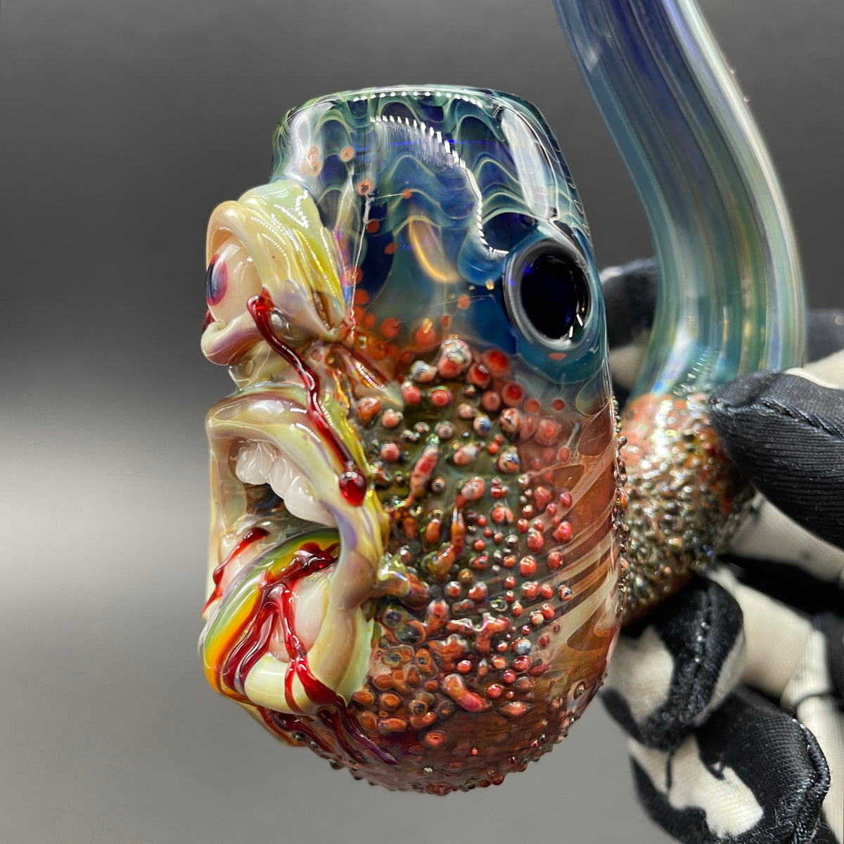 Hand-blown Rainbow tongue Sherlock - Leviathan Glass original