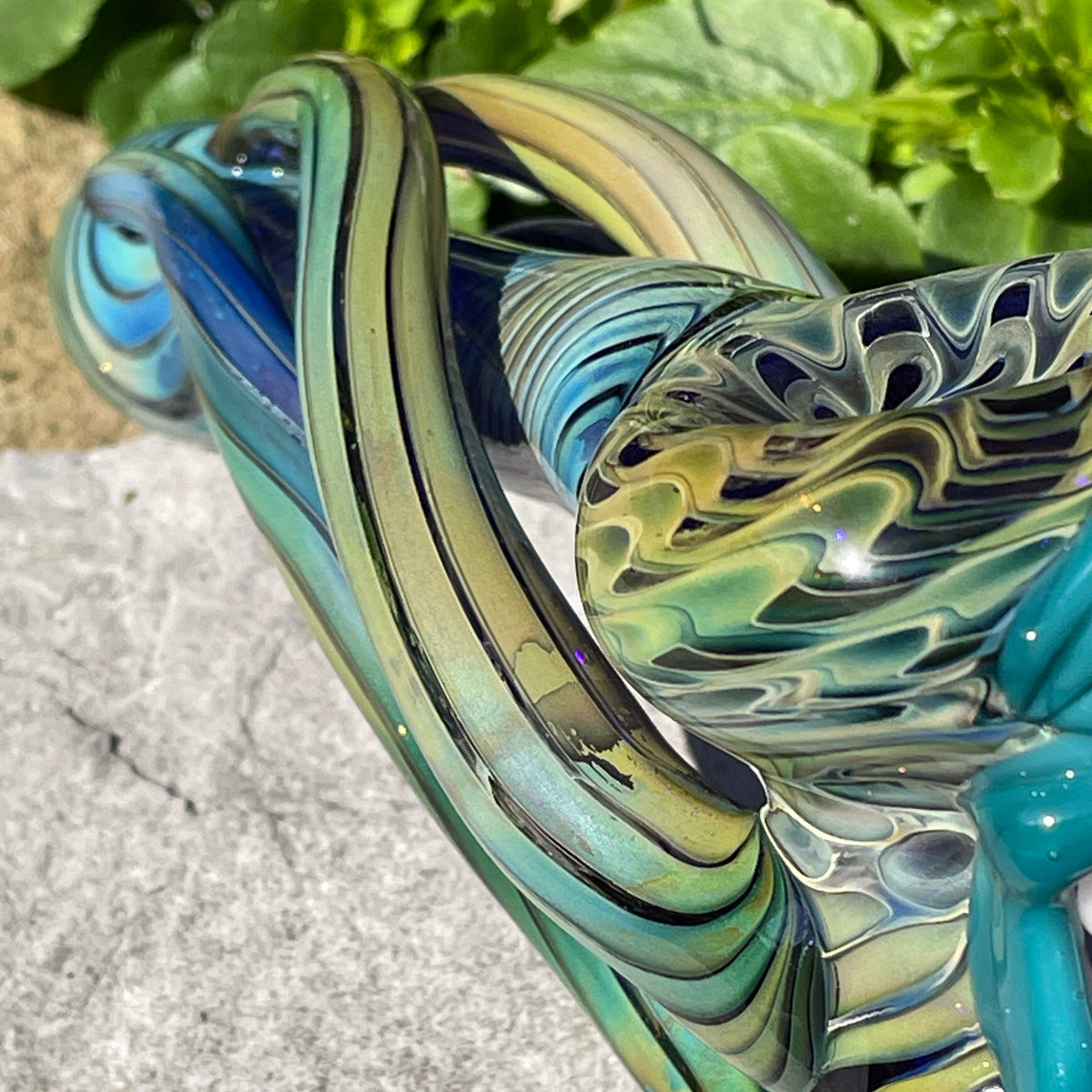 Hand-blown Screaming tentacle bubbler - Leviathan Glass original