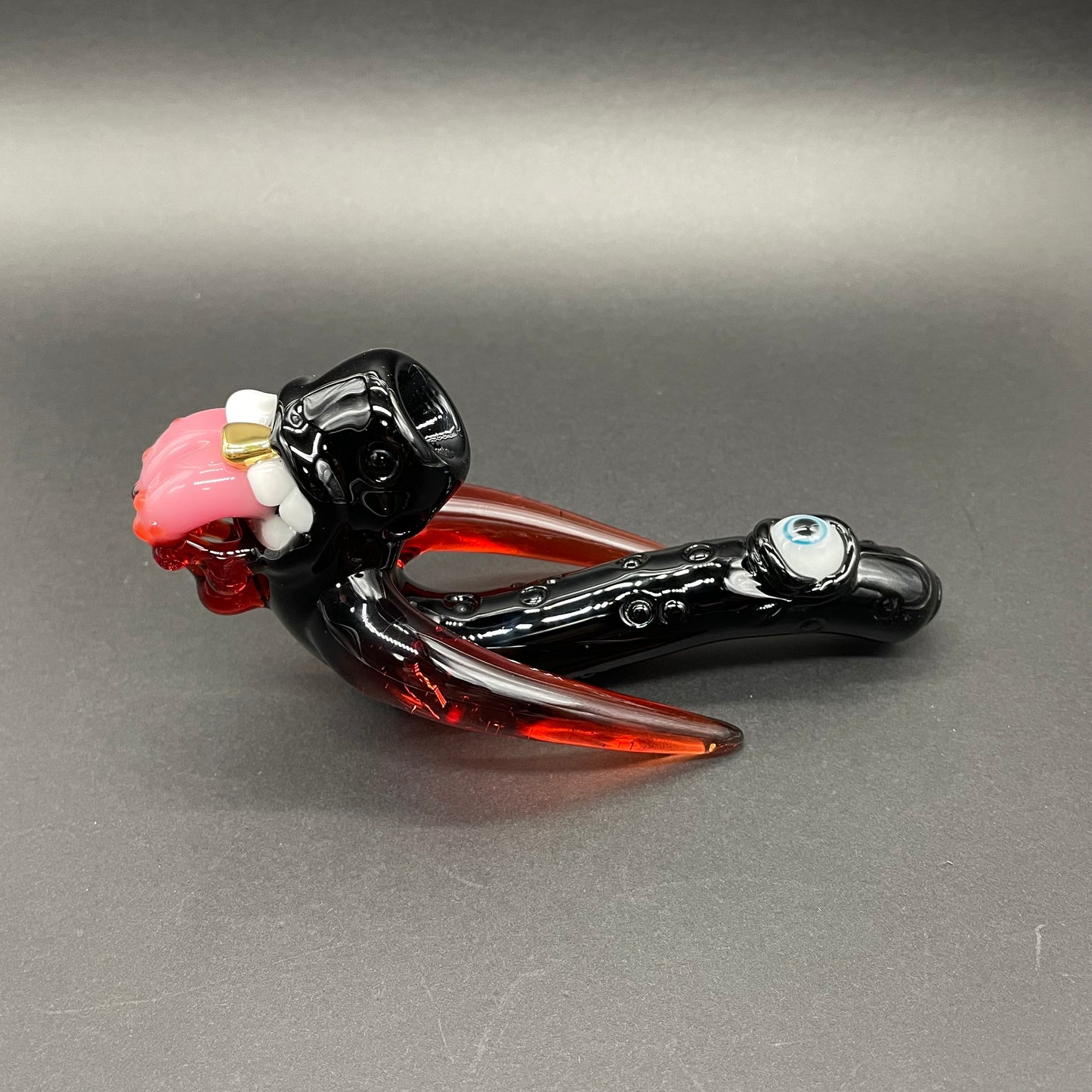 Hand-blown Red tusk Sherlock - Leviathan Glass original