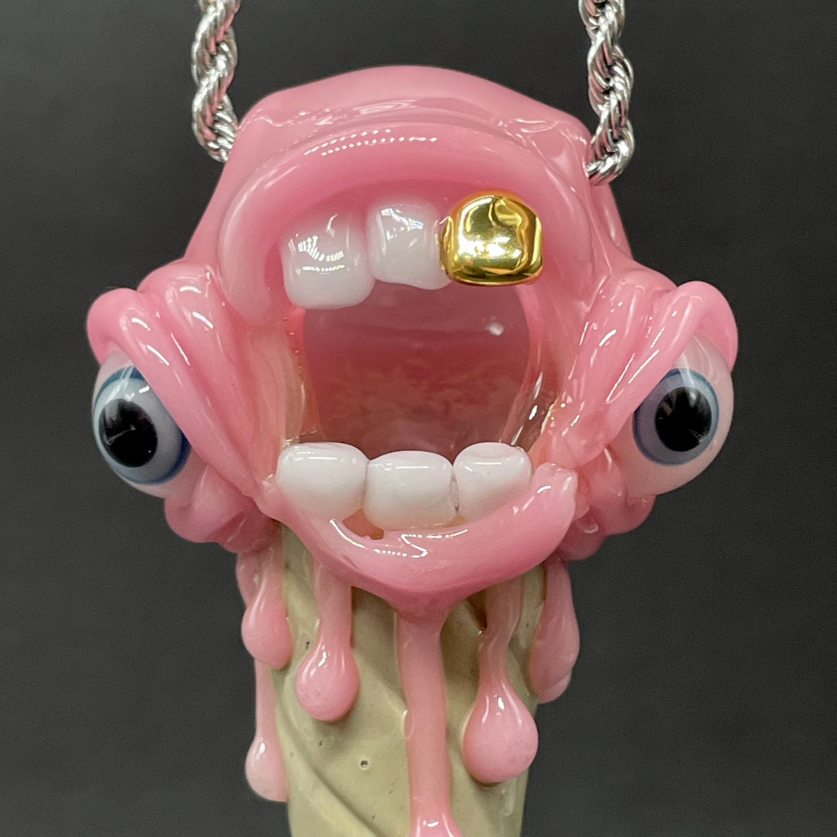Leviathan Glass Ice scream cone pendant - hand-blown art