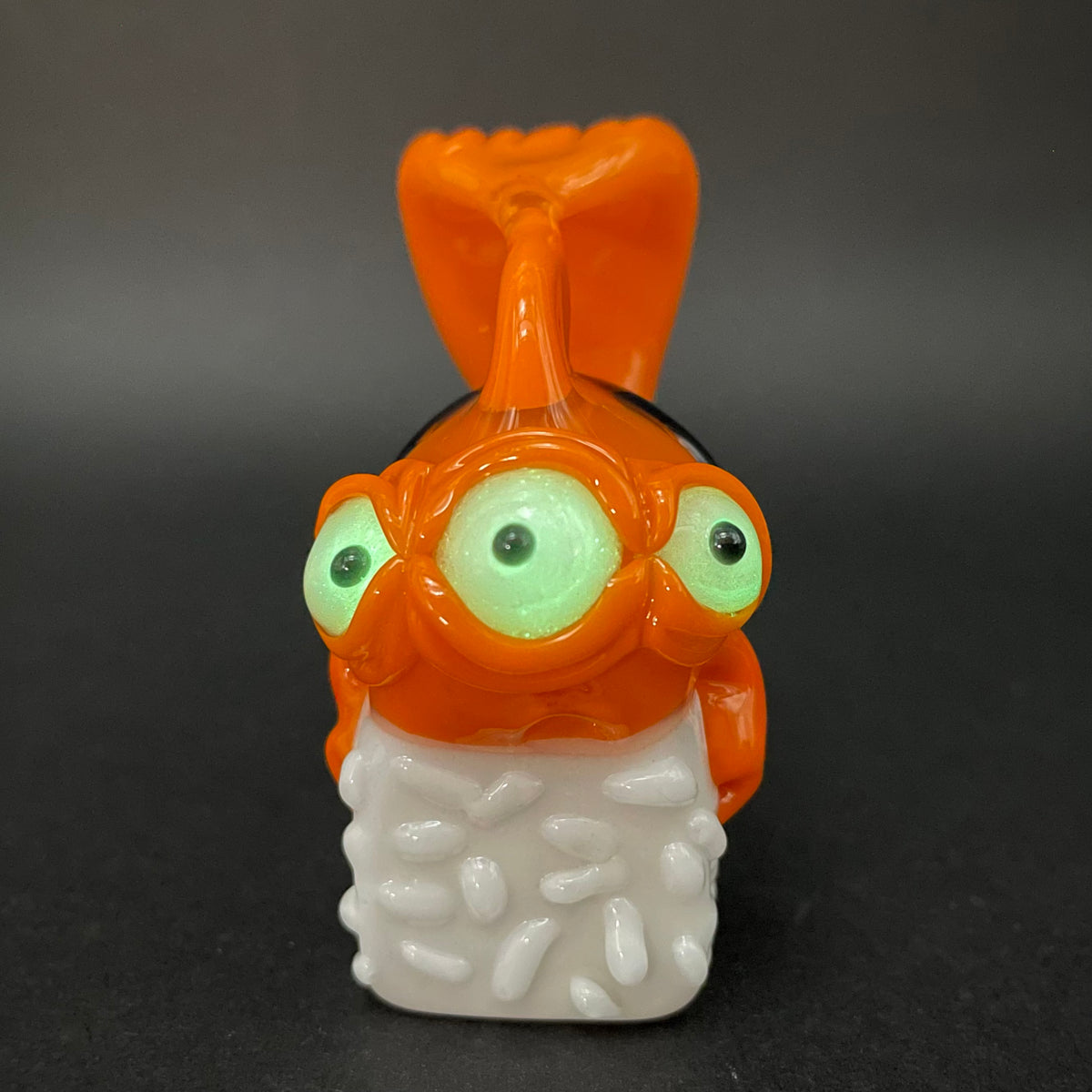 Mutant three eyed fish sushi glass pendant