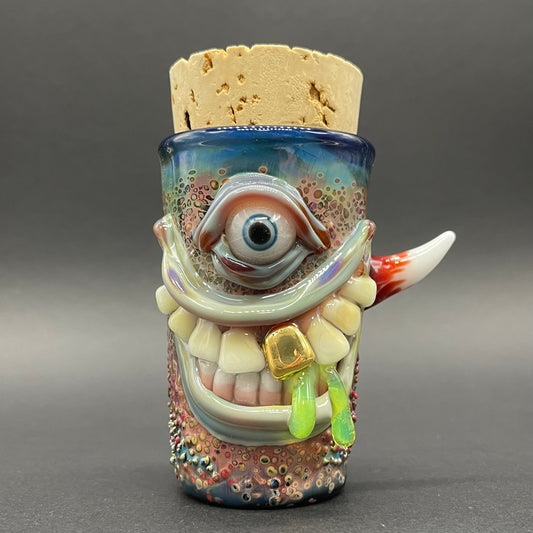 Smiley Face Cyclops Cork Jar