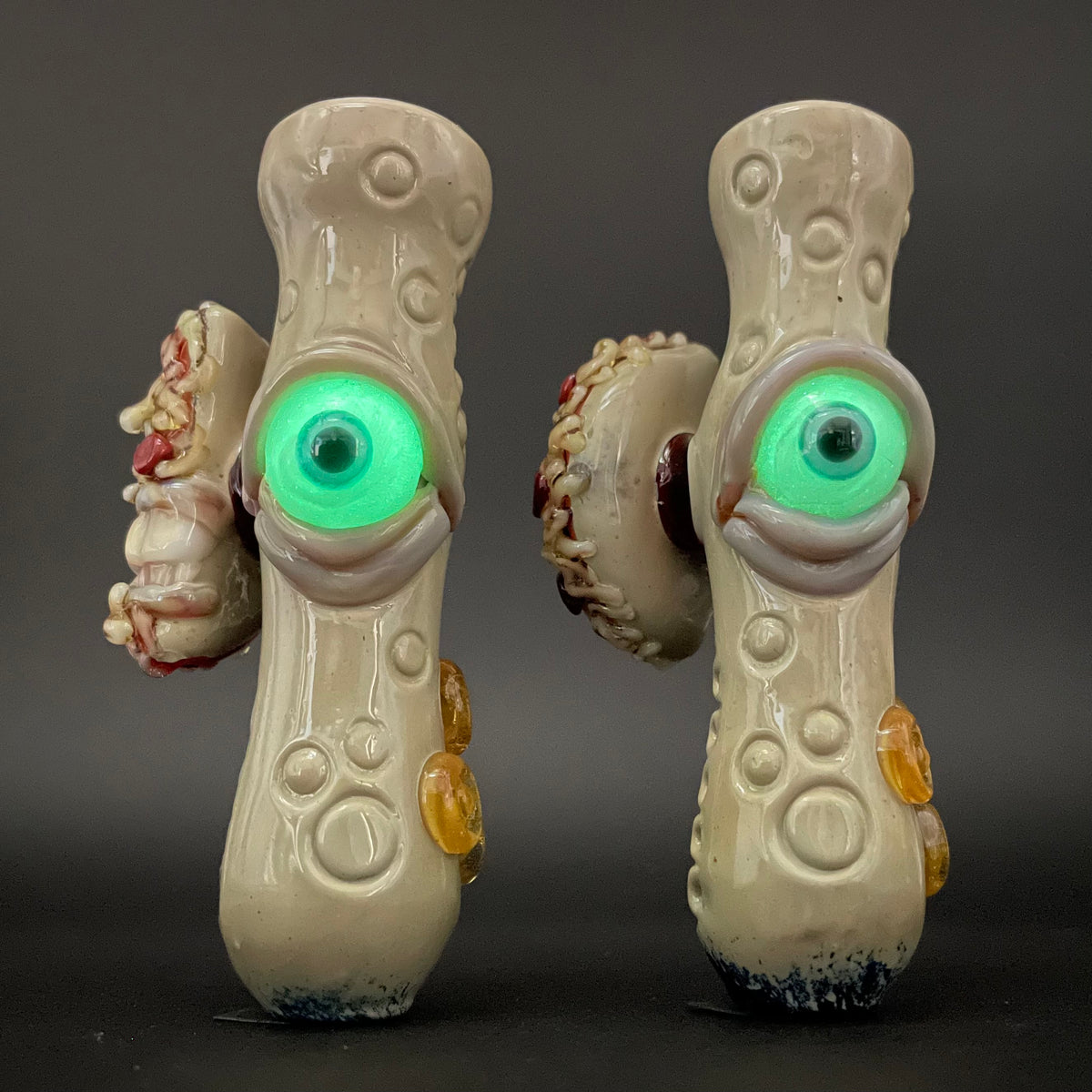Artisan glass Pizza Is for Lovers – Matching Chillum Set - detailed craftsmanship