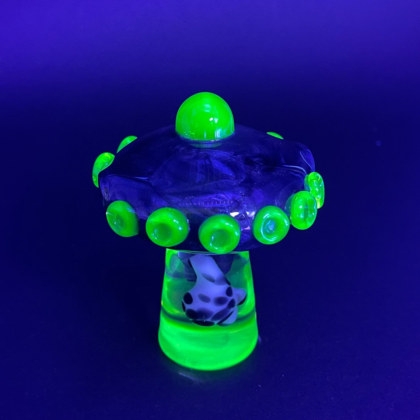 Hand-blown Alien abduction pendant (cow) - Leviathan Glass original