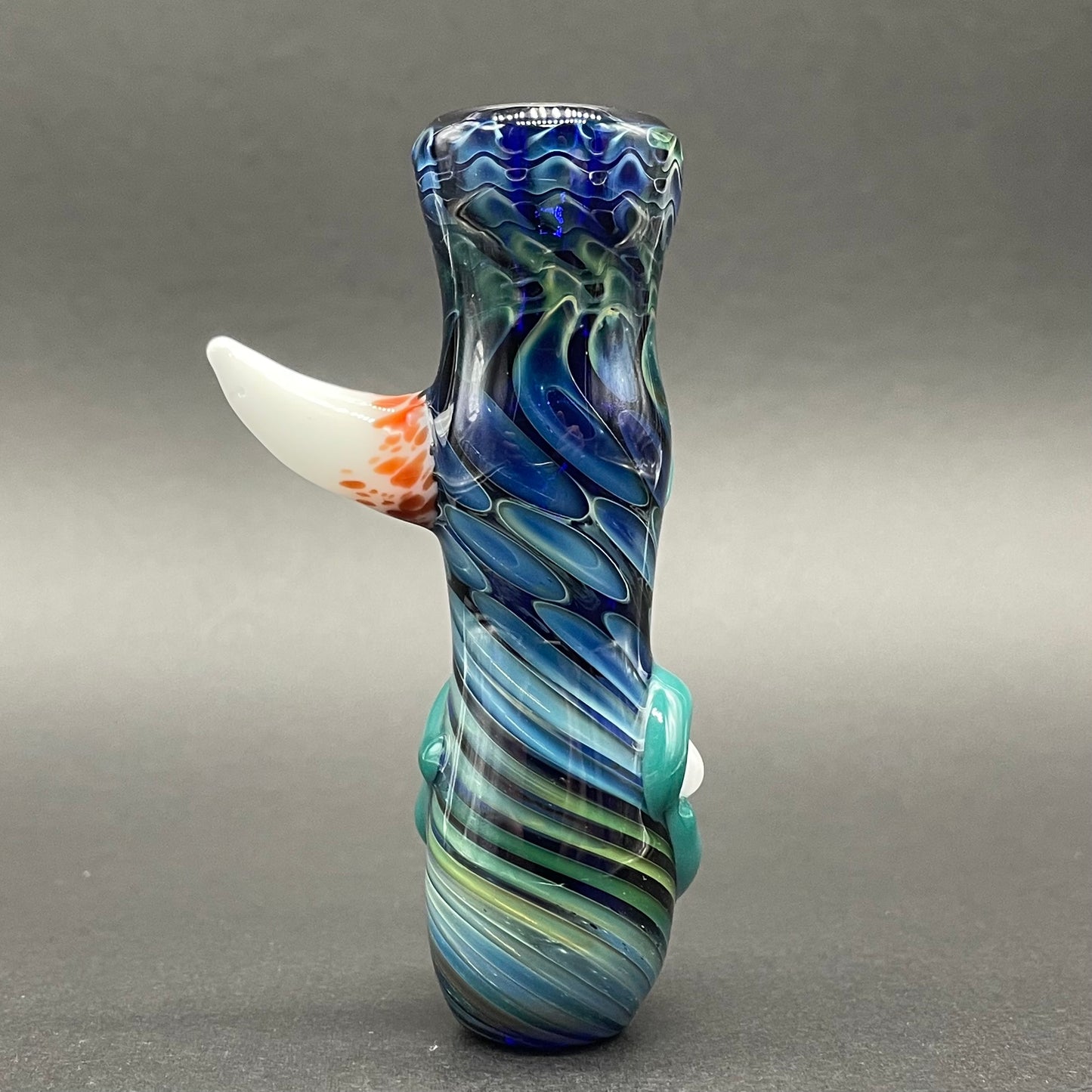 Hand-blown Gold fumed cyclops Chillum - Leviathan Glass original