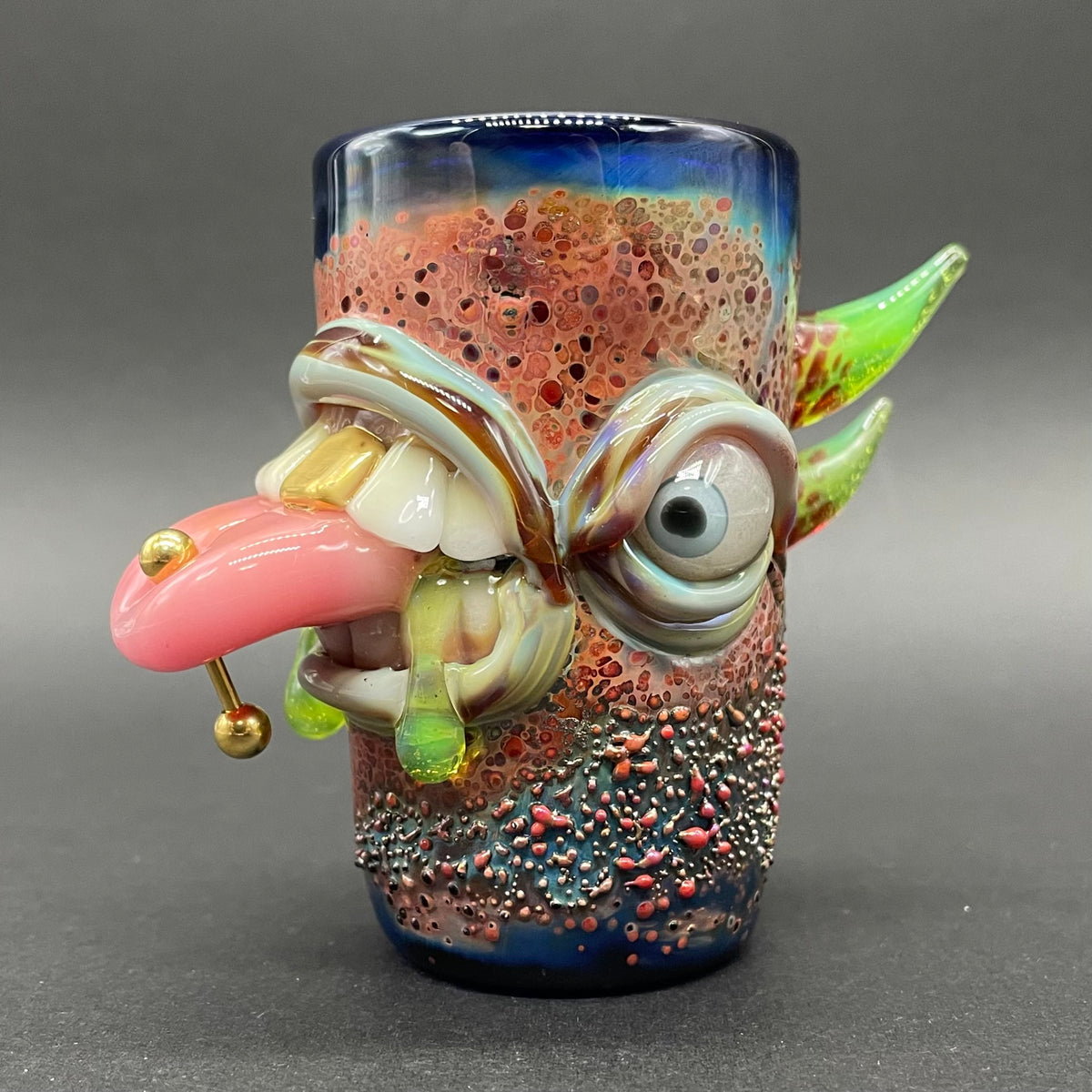 Pierced Tongue Shot Glass detail view - premium glass art