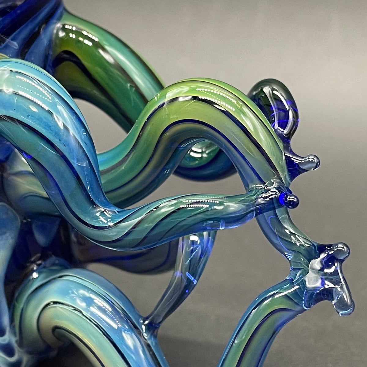 Leviathan shot glass detail view - premium glass art
